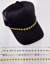 Load image into Gallery viewer, Trucker hat chains trucker hat jewelry chains: Black dasies
