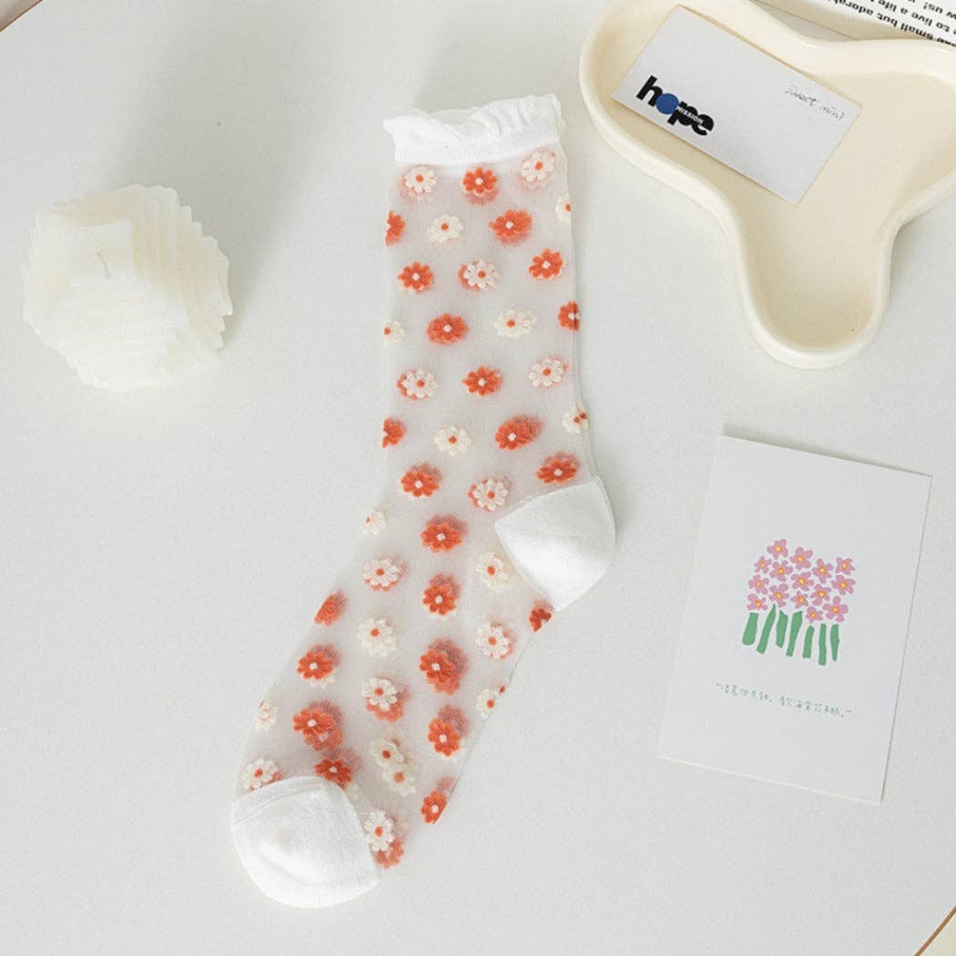 Floral Sheer Socks