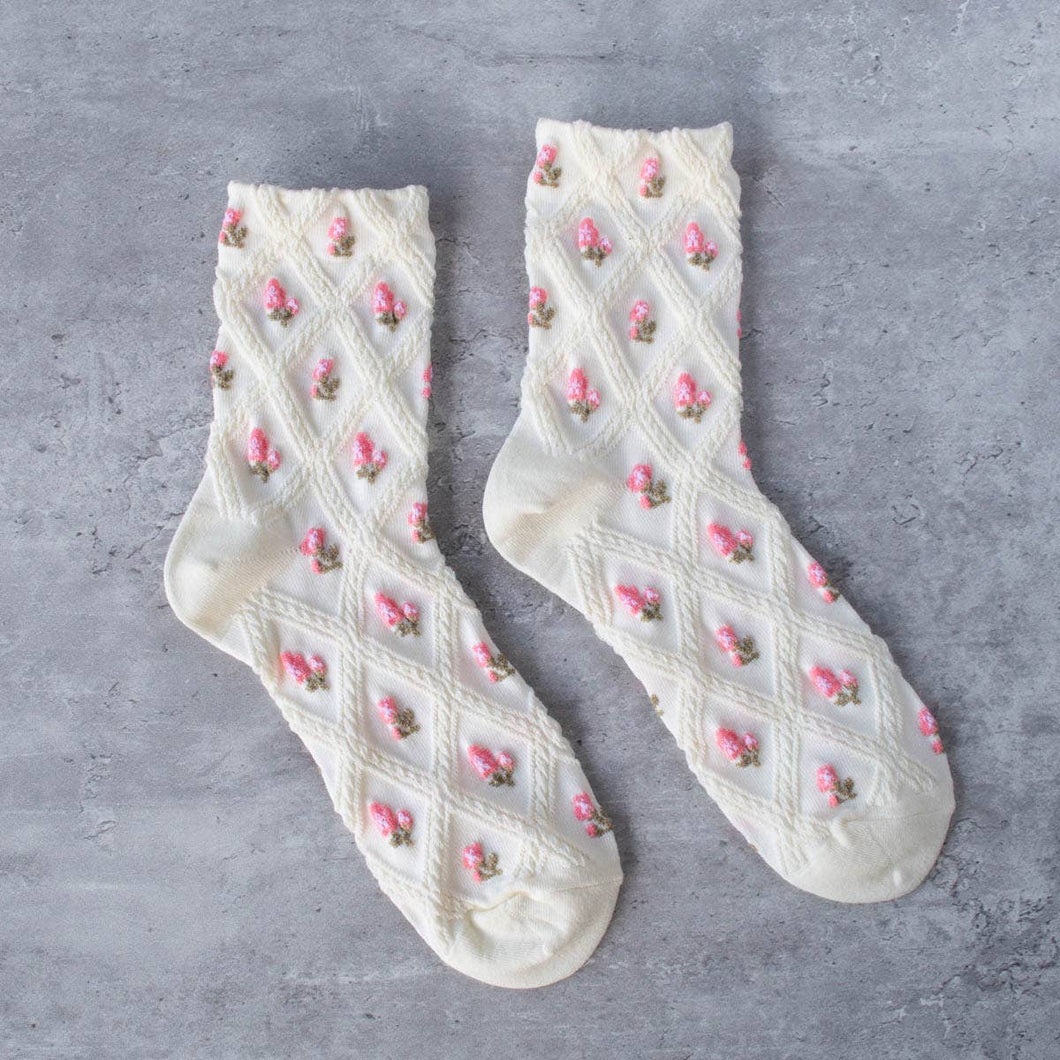 Pink Rosebud Socks