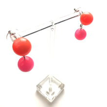Load image into Gallery viewer, Neon Melon and Pink Moonglow Lollipop Drop Earrings
