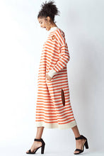 Load image into Gallery viewer, Orange and White Oversized Knit Dress
