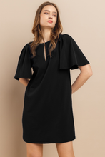 Load image into Gallery viewer, Plus_Solid Front Hole Ruffle Sleeve Mini Dress / PDU52260SA: Black / 1XL-2XL-3XL (3-2-1)
