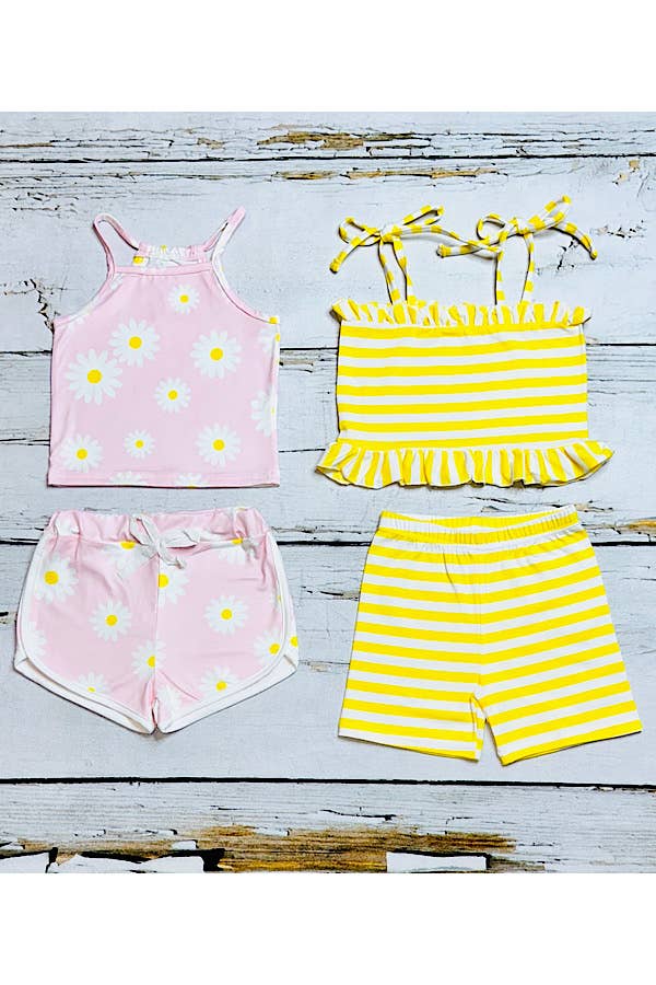Pink Daisy or Yellow Stripe Set