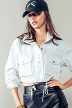 Load image into Gallery viewer, White Denim Crop Jacket
