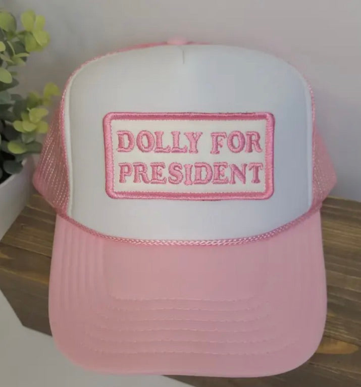 Trucker Hat- DOLLY FOR PREZ