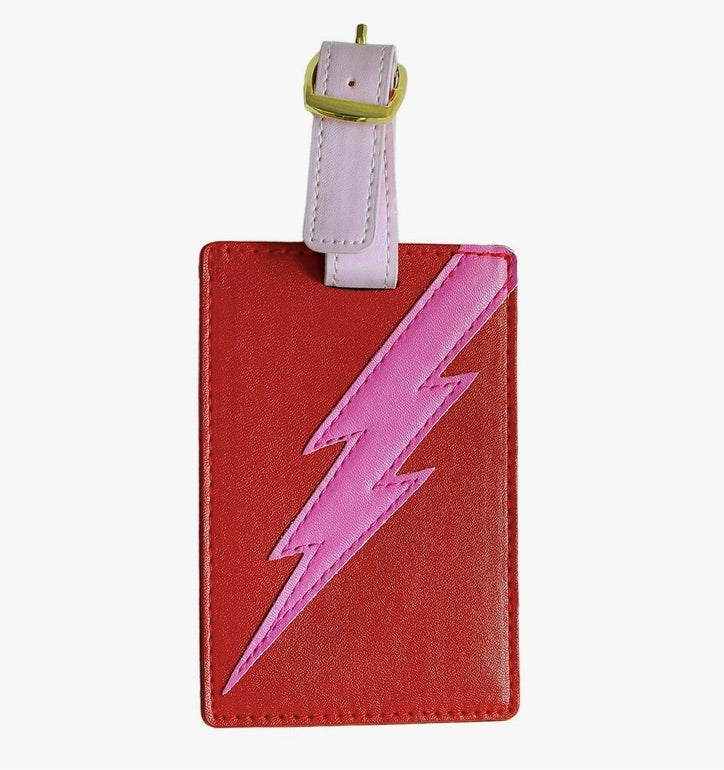 Pink Lightning Bolt Tag