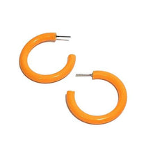 Load image into Gallery viewer, Marigold Orange Large Lucite Tube Hoop Earrings
