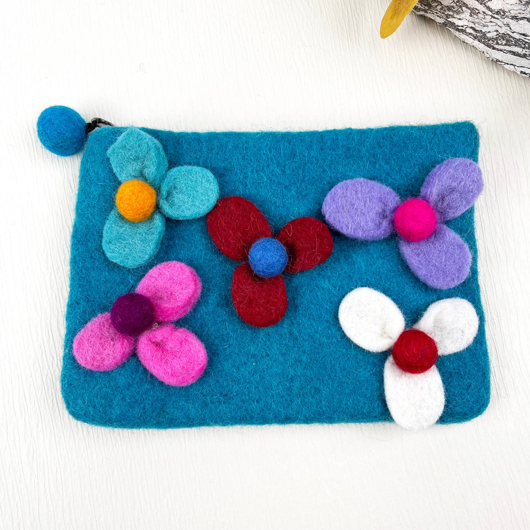 Wool retro clutch: Blue