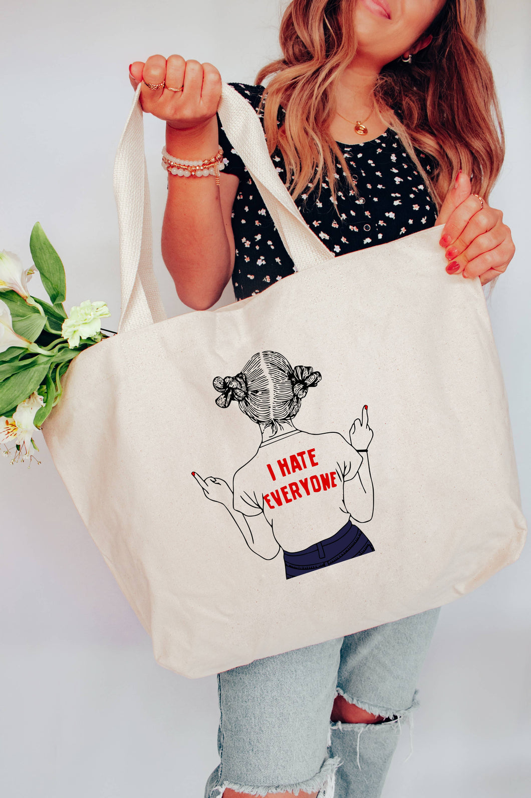 I Hate Everyone XL Tote Bag