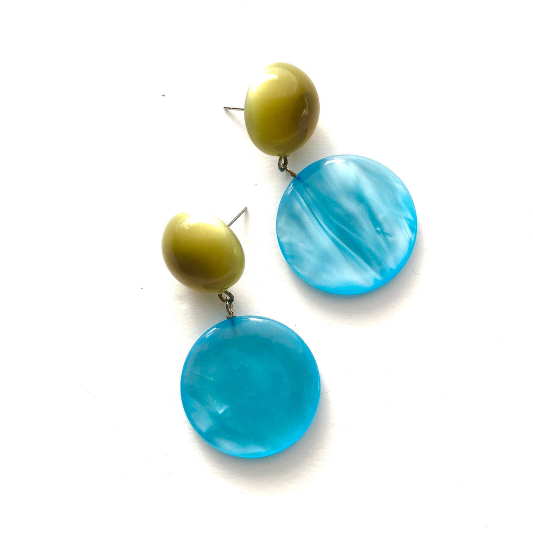 Ice Blue and Olive Drops