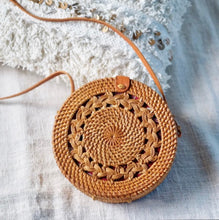 Load image into Gallery viewer, Round Rattan Bag- BROWN BRAIDED
