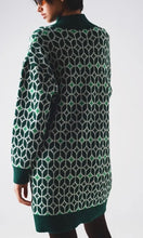 Load image into Gallery viewer, Geo Sweater Dress- GREEN
