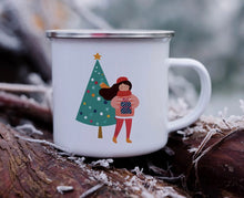 Load image into Gallery viewer, Enamel Holiday Mugs- 3 varieties
